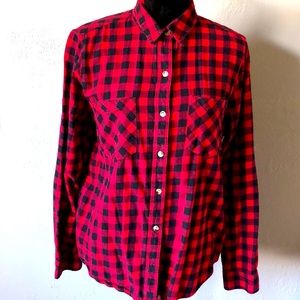 SO brand Red/black checkered long sleeve button down shirt size XLg